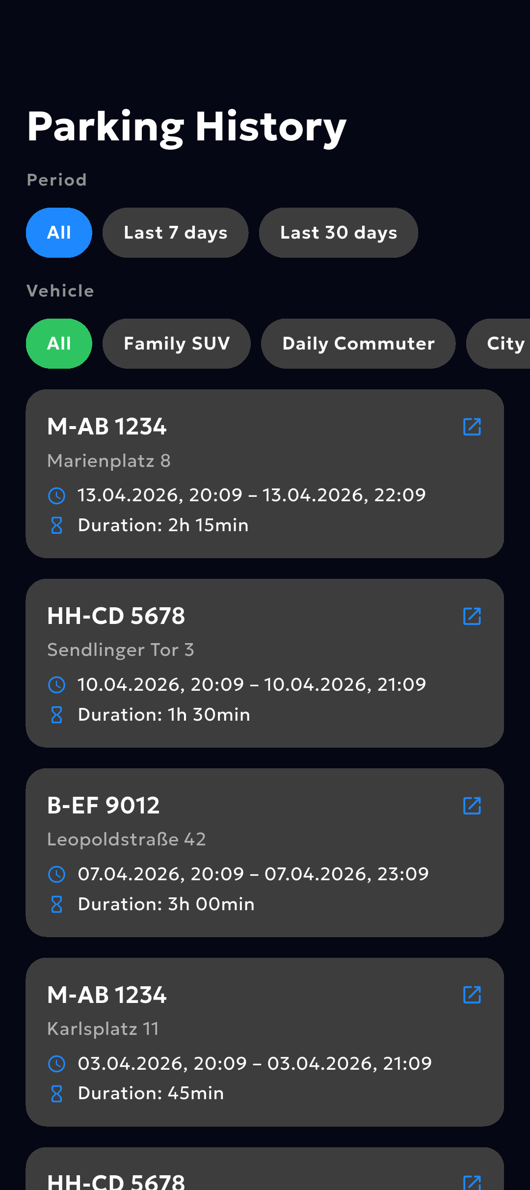 Parking History
